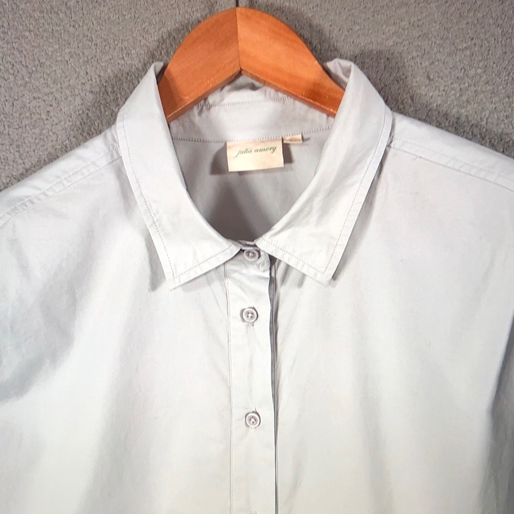 Julia Amory Classic Light Blue Long Sleeve Button-Up Shirt - Picture 10 of 10